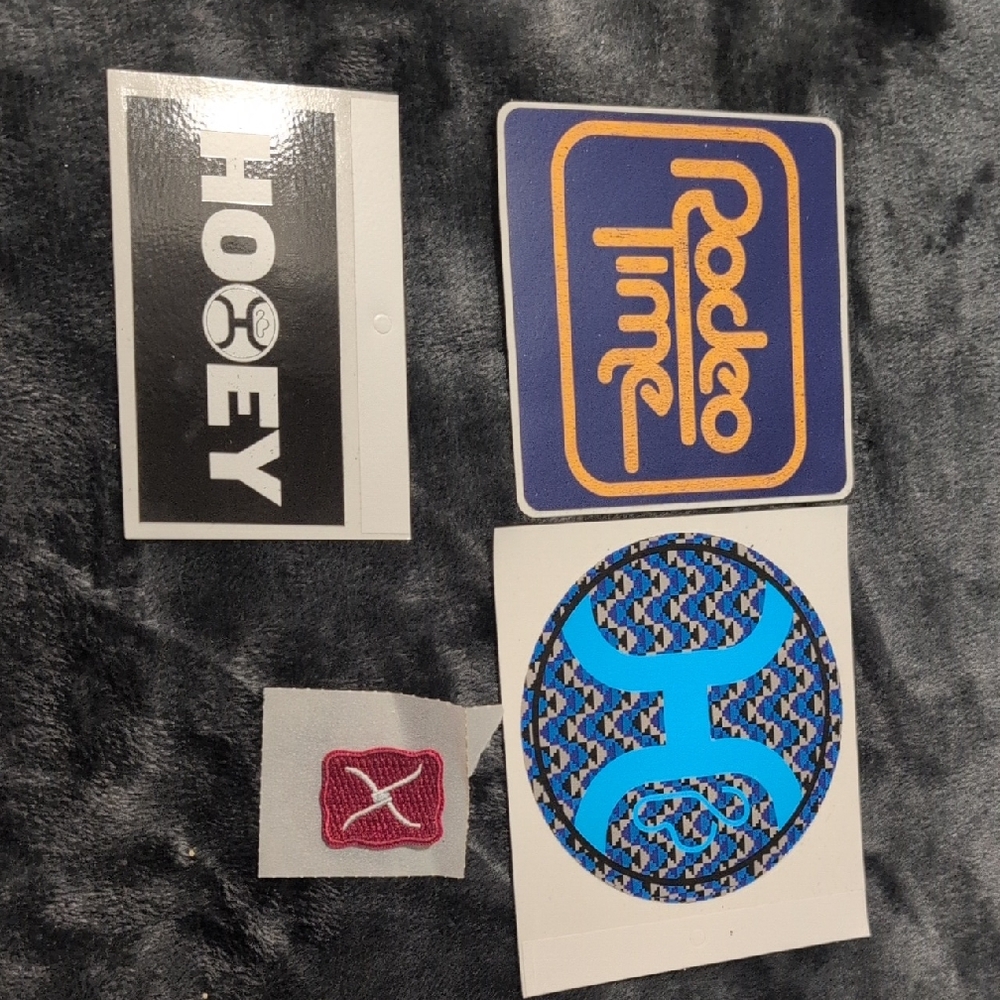 Hooey Sticker Set  with Blue and Orange Designs Twisted X Iron On Patch